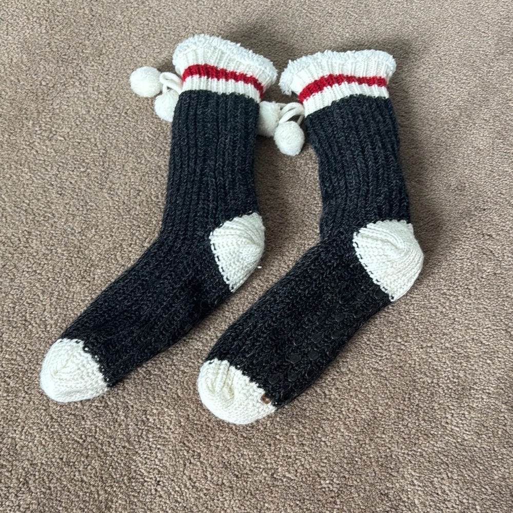 Cozy Black and White Knit Socks
